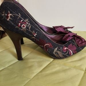 Alfani Pumps Embroidered Bow Work Party Street